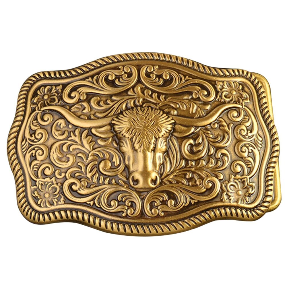 4664 Belt Buckle Brass Vintage Western Cowboy Cross Prayer Brings Good Luck